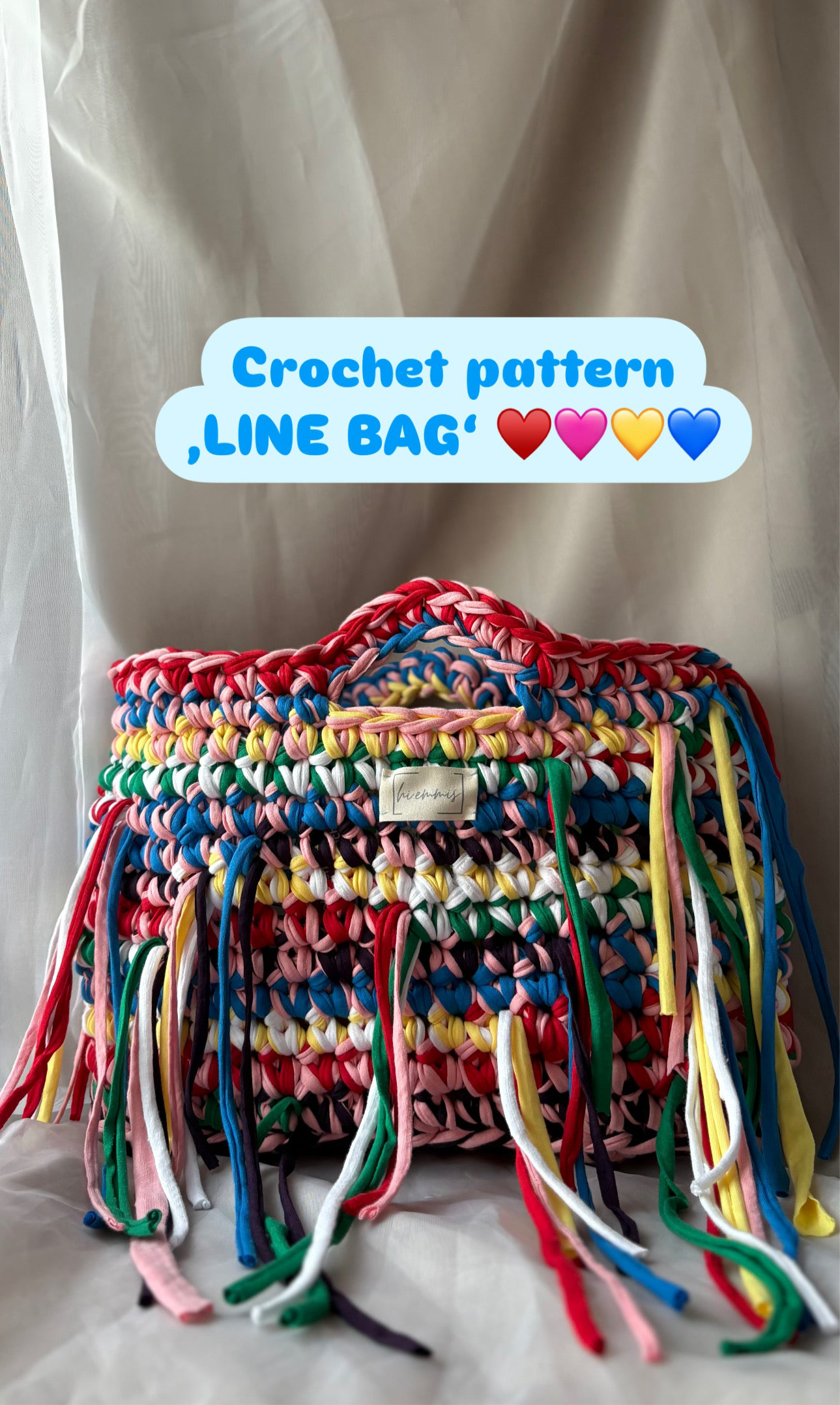 Crochet Pattern ,LINE’ Bag mit Boden PDF