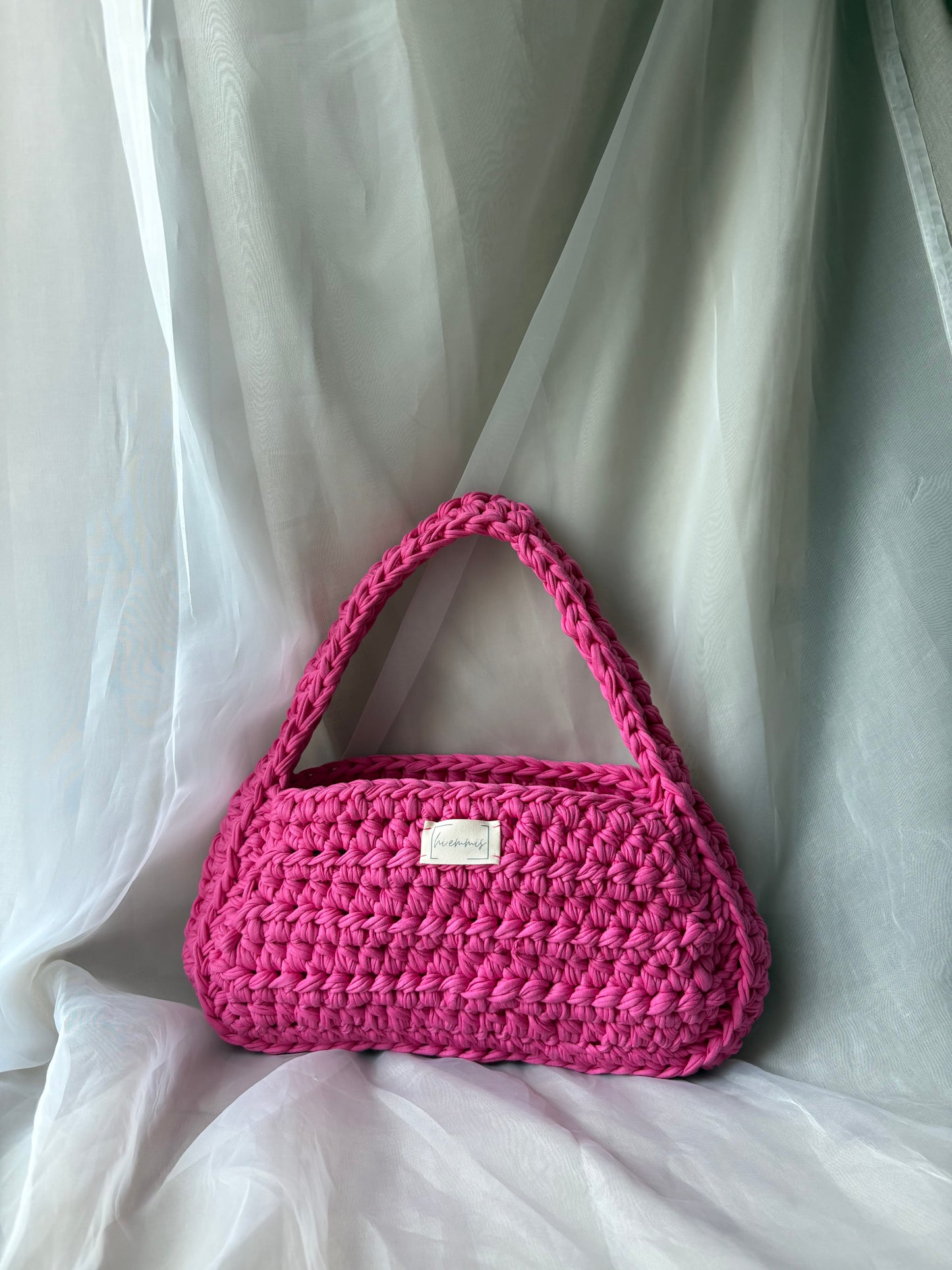 Crochet Bag ,COCŒ‘• Häkeltasche • Trapez• Pink