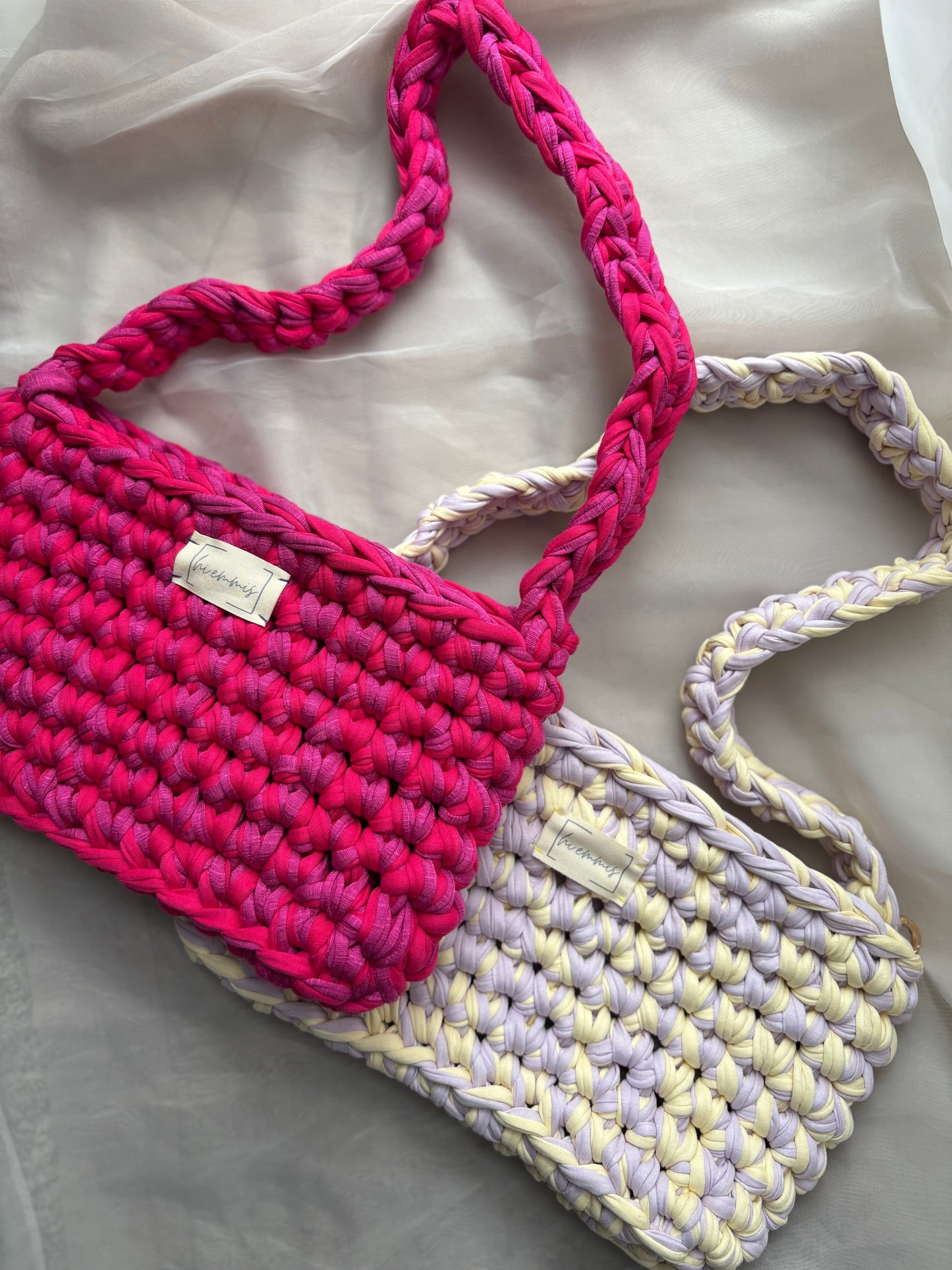 Crochet Bag ,ROMI‘ • Häkeltasche • Pink mix