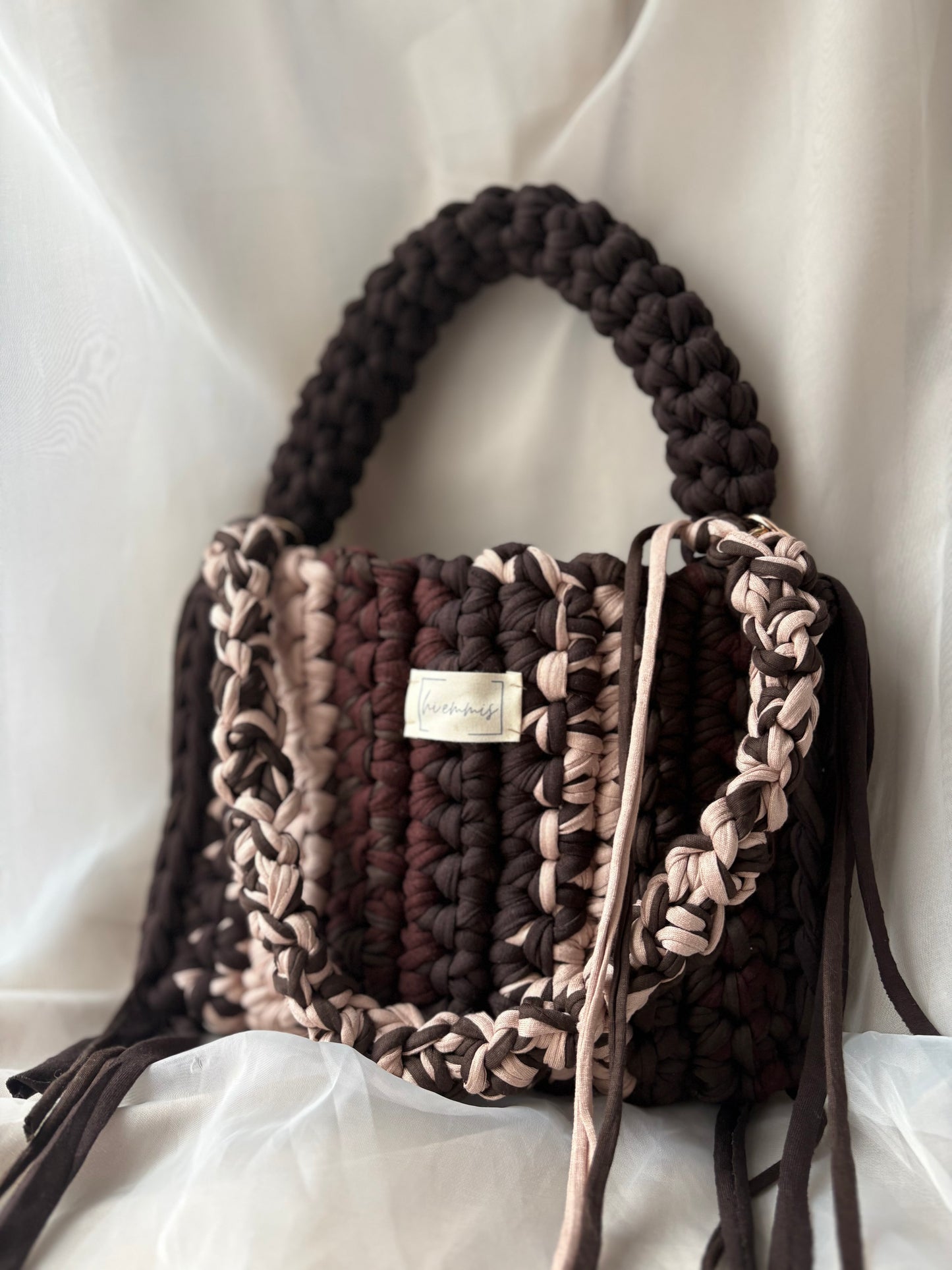 Crochet Bag ,Laura‘• Häkeltasche • beige braun