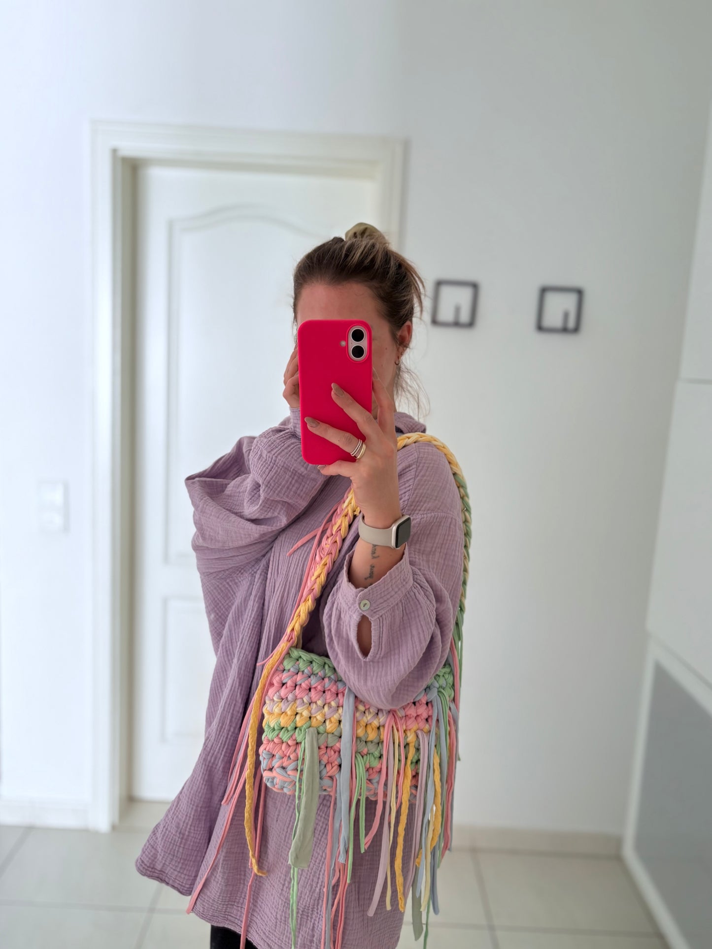 Crochet Bag ,ROMI‘ • Häkeltasche • Fransen • Pastell