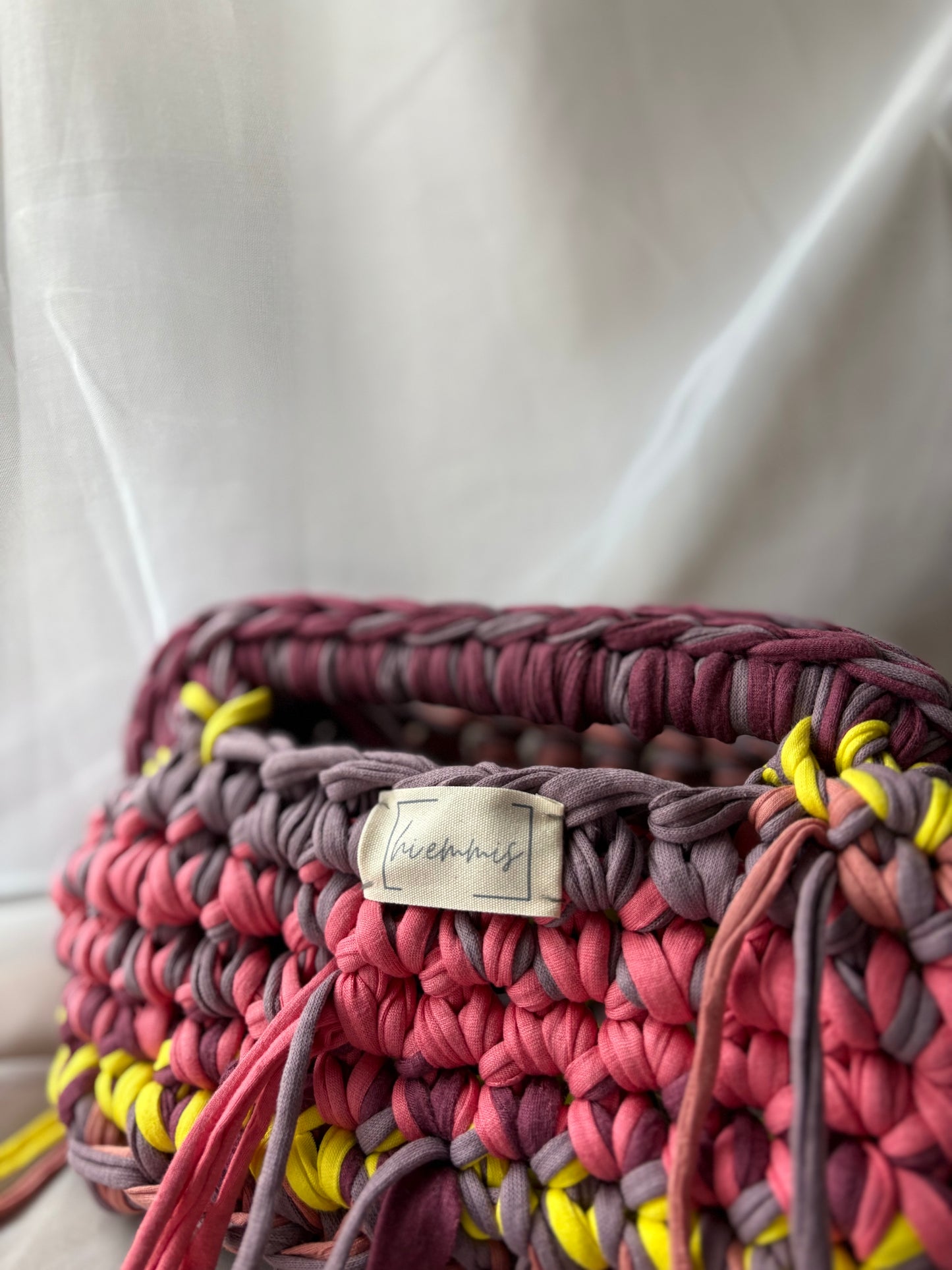 Crochet Bag ,FANNY‘ • Häkeltasche • Clutch Lila Gelb Rosa