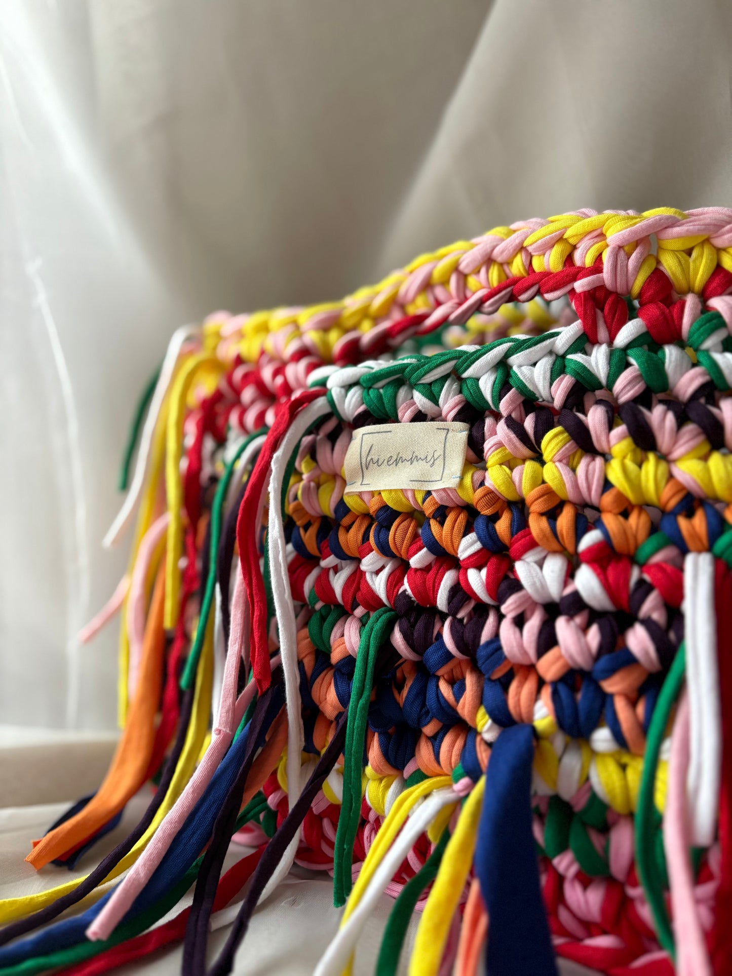 Crochet Bag ,LINE‘ • Häkeltasche • Fransen • Bunt