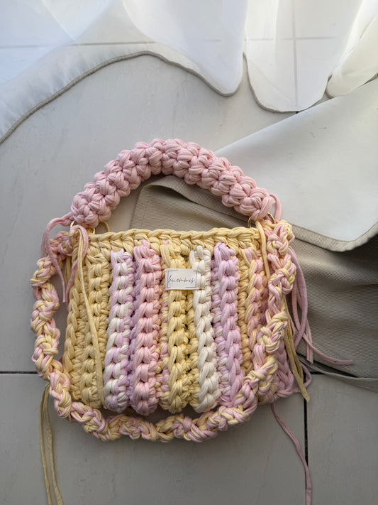 Crochet Bag ,Laura‘• Häkeltasche • Gelb rosé
