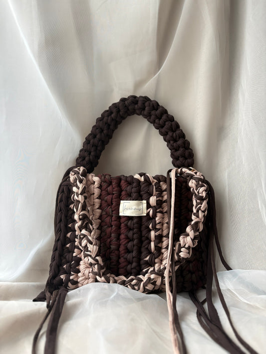 Crochet Bag ,Laura‘• Häkeltasche • beige braun