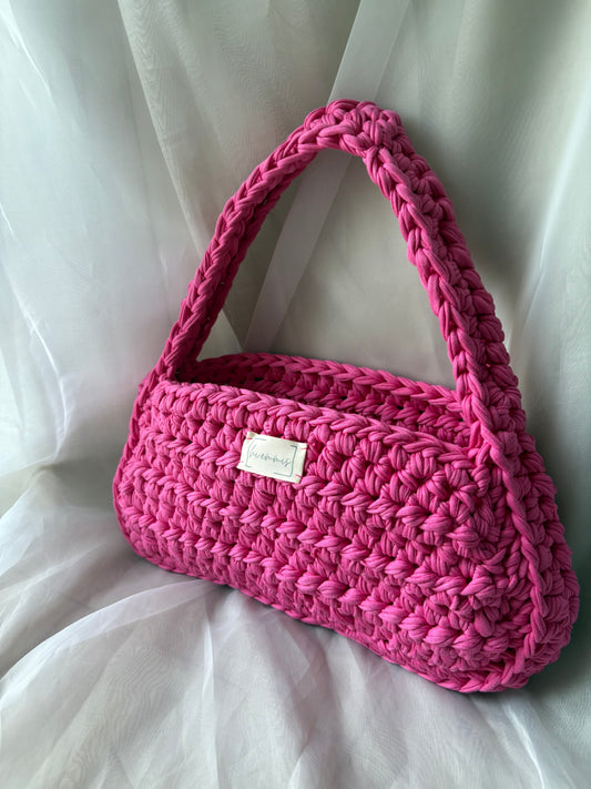 Crochet Bag ,COCŒ‘• Häkeltasche • Trapez• Pink
