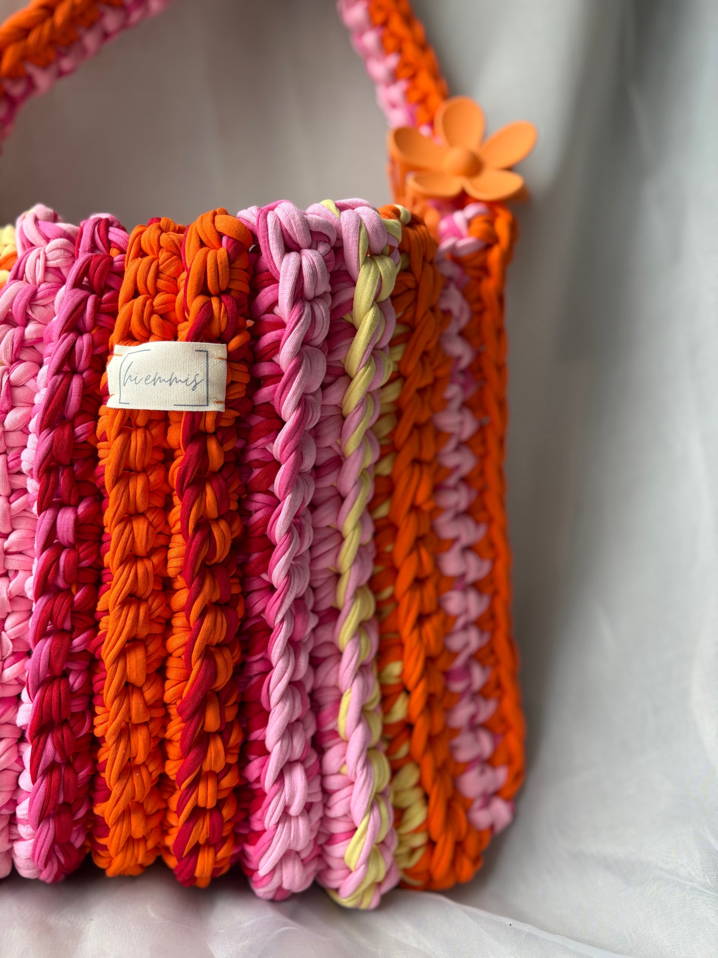 Crochet Bag ,APRIL‘ • Häkeltasche • Orange mix