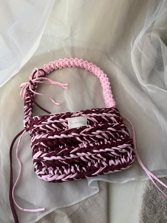Crochet Bag ,LORI‘ • Häkeltasche • Bordeaux Rosa