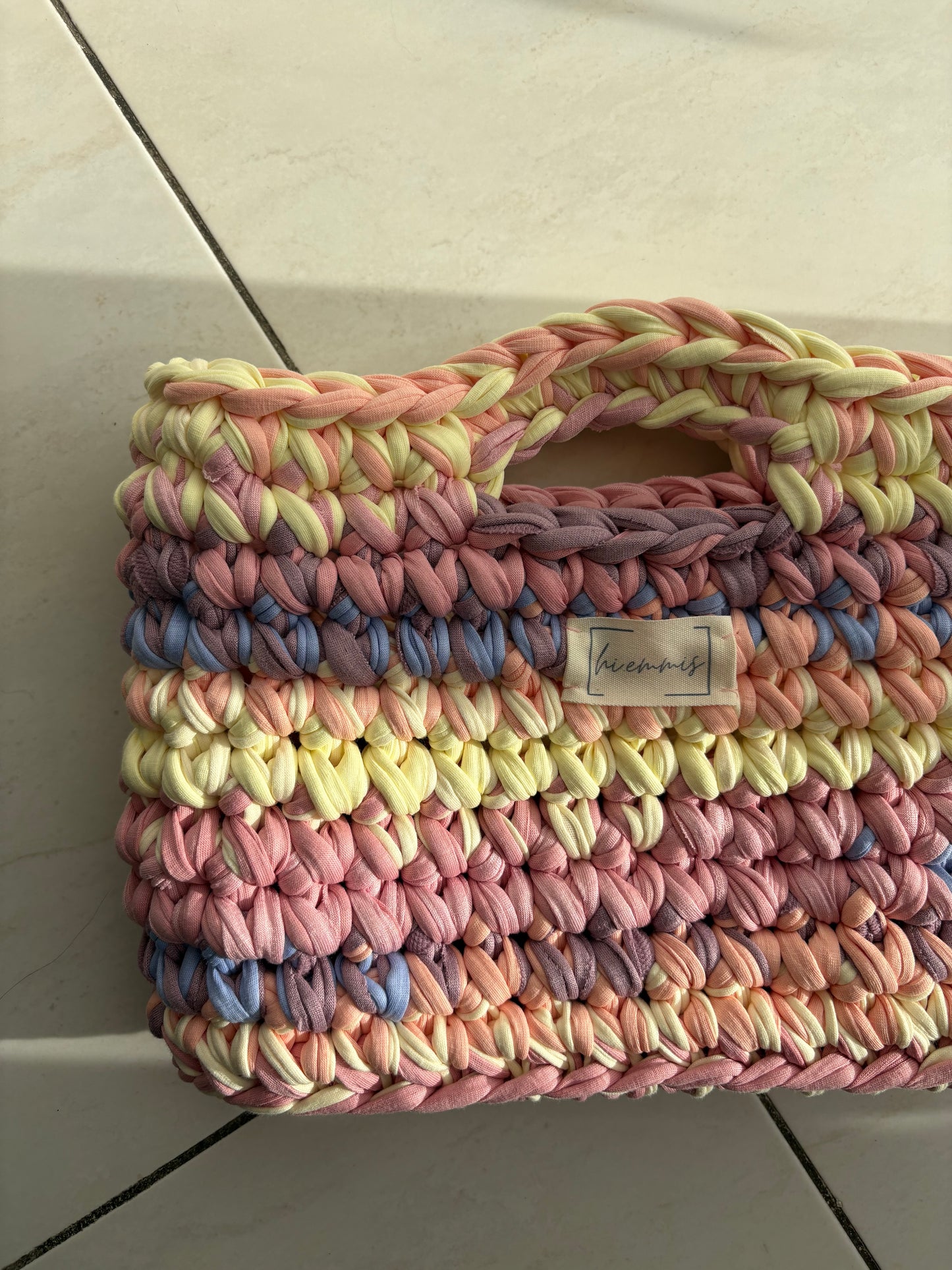 Crochet Bag ,LINE‘ • Häkeltasche •Pastell• Frühling