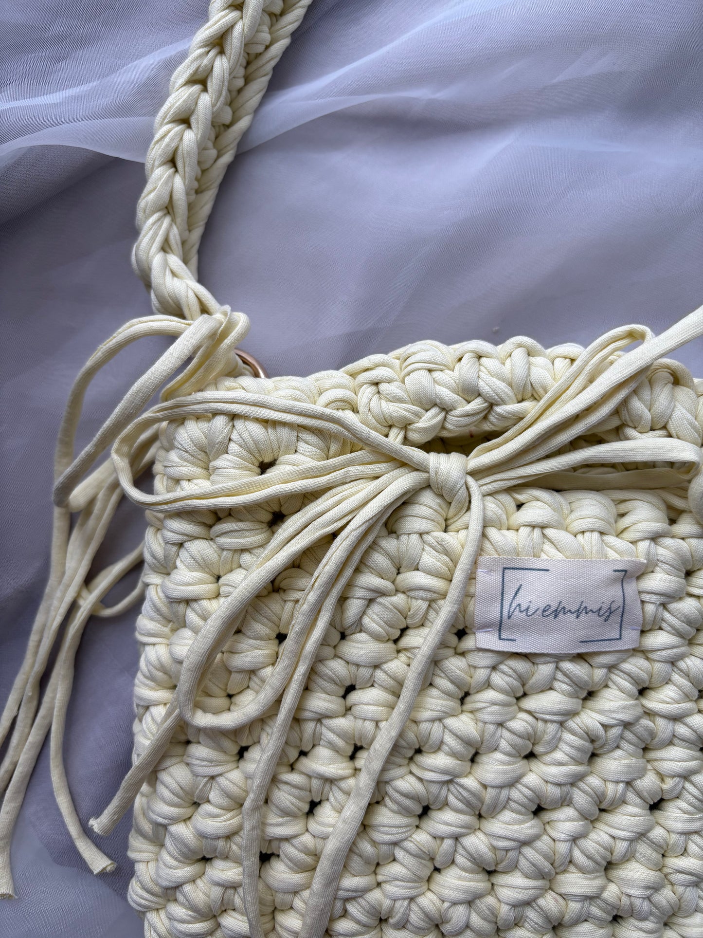 Crochet Bag ,LINE‘ • Häkeltasche  • Butter yellow