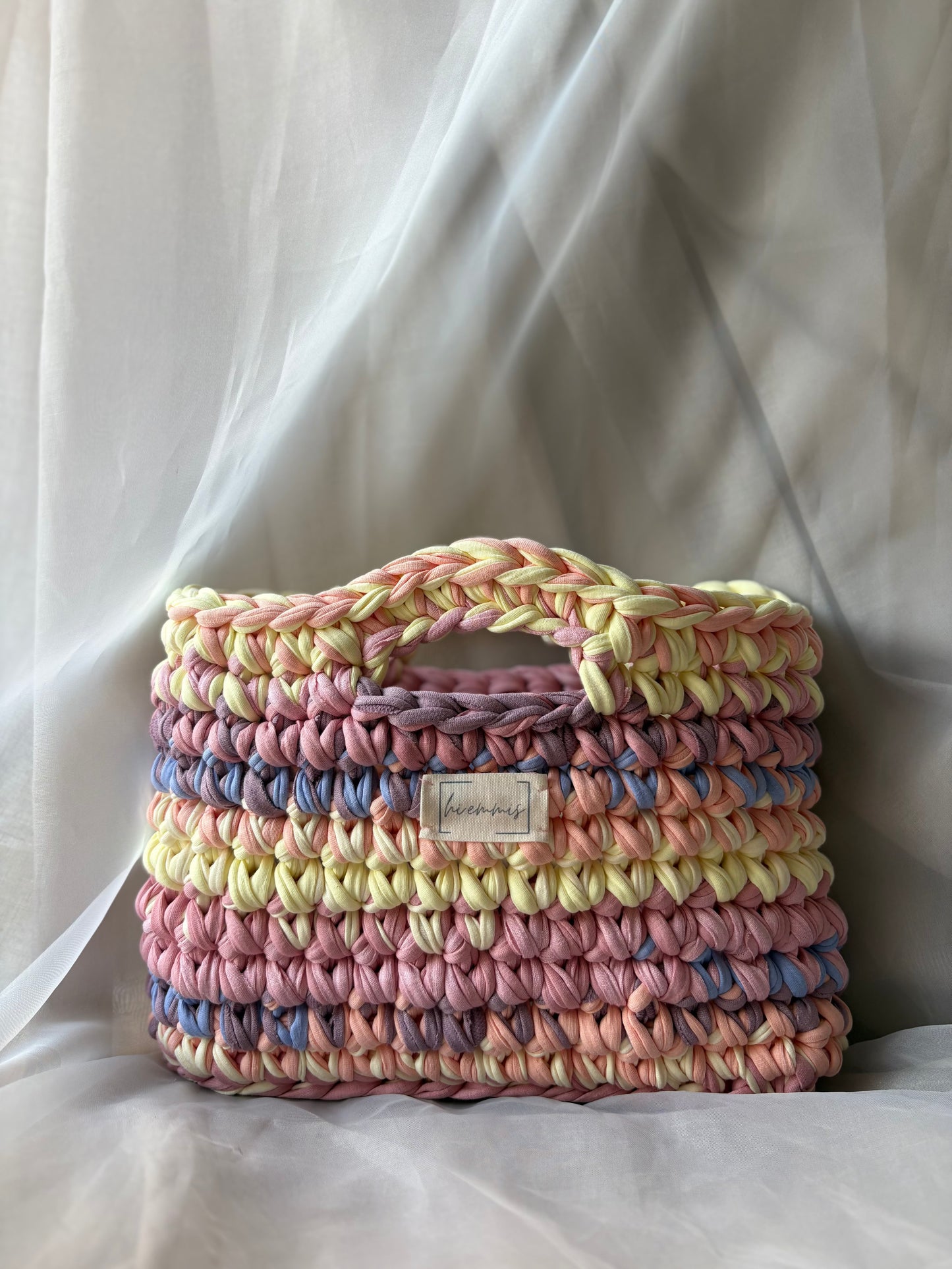Crochet Bag ,LINE‘ • Häkeltasche •Pastell• Frühling