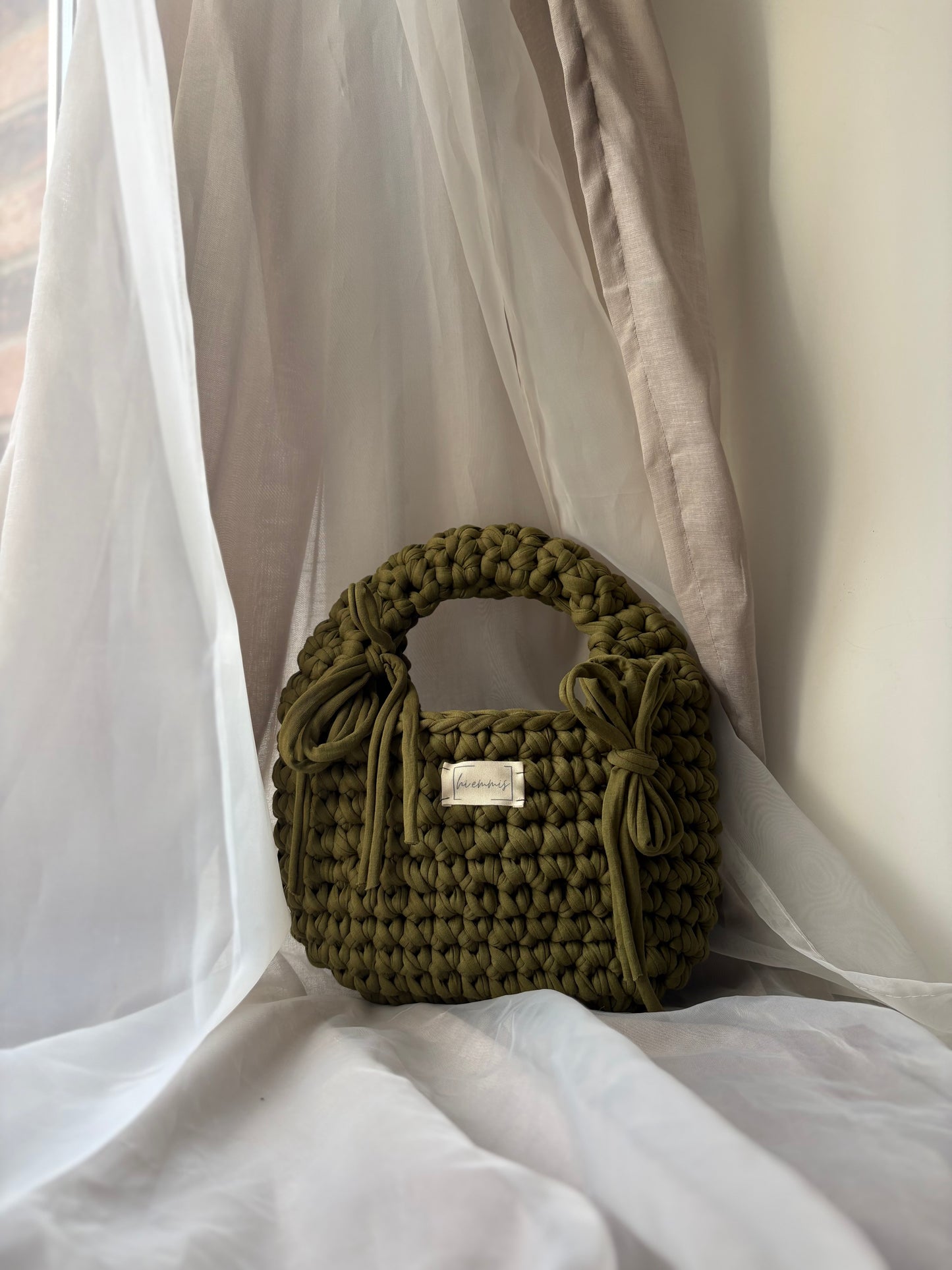 Crochet Bag ,EMMA‘ • Häkeltasche • klein• oliv