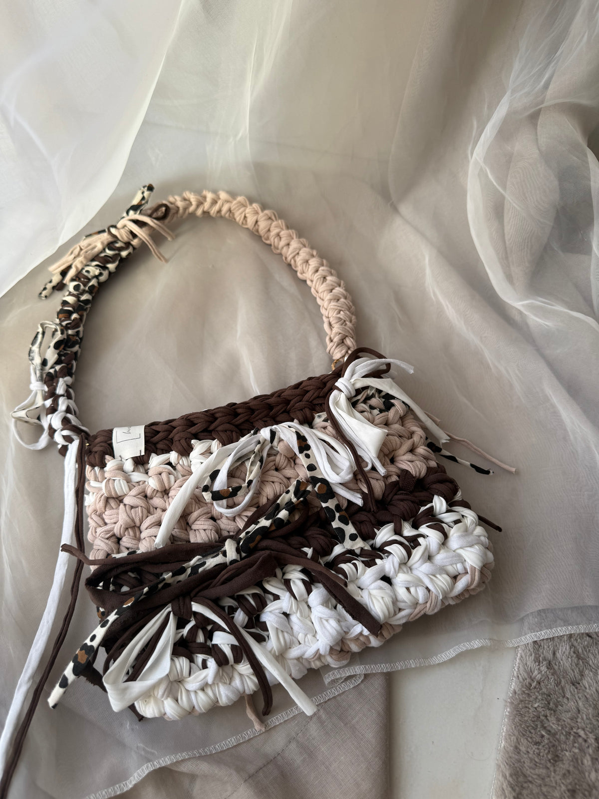 Crochet Bag ,Romi‘ NEU• Häkeltasche • Leo Schleifen