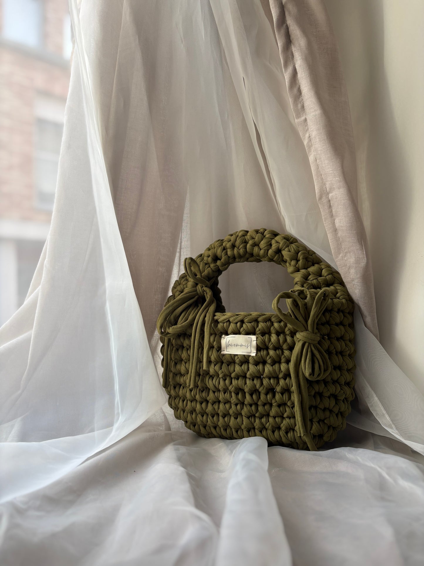 Crochet Bag ,EMMA‘ • Häkeltasche • klein• oliv