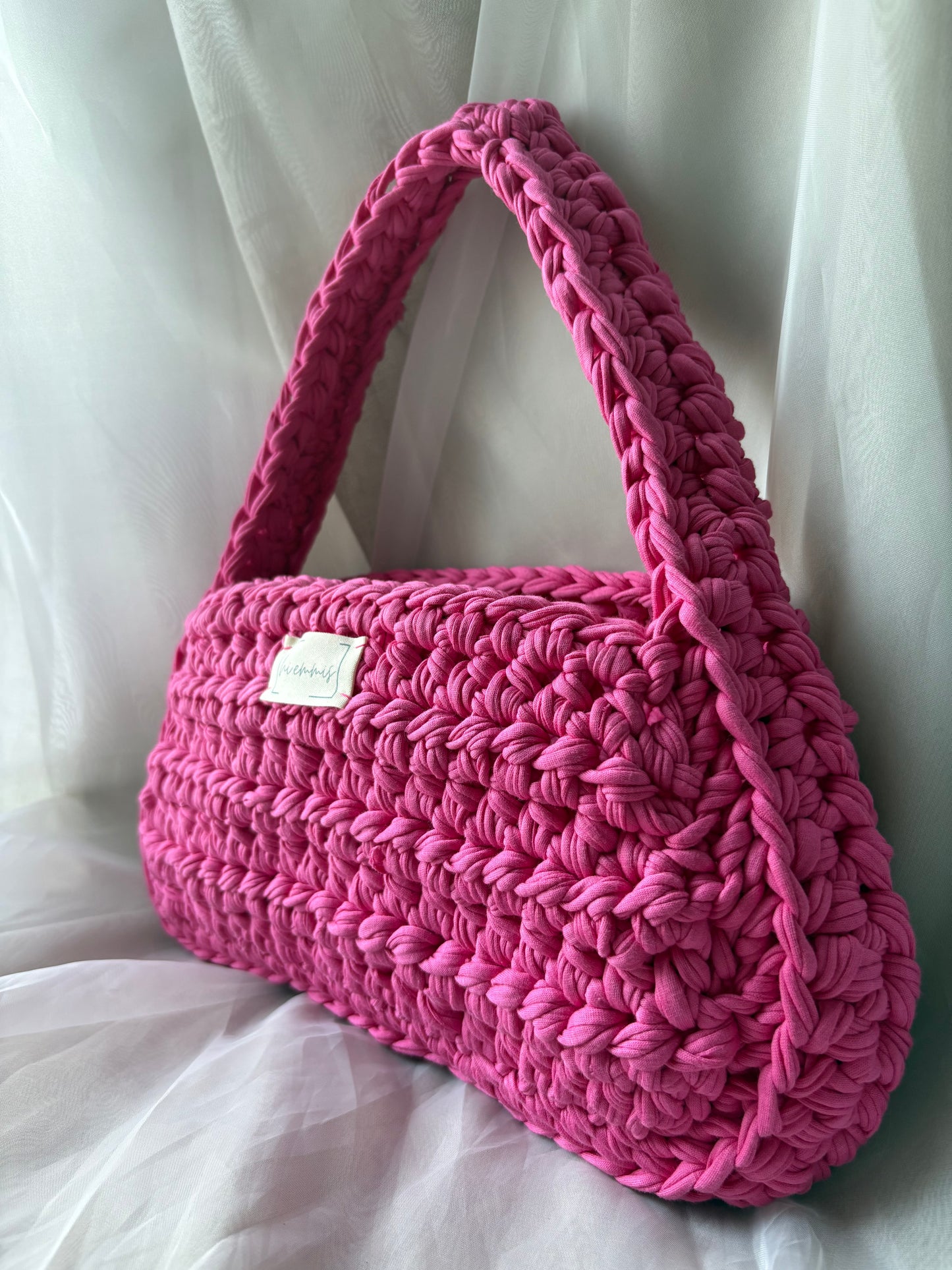 Crochet Bag ,COCŒ‘• Häkeltasche • Trapez• Pink