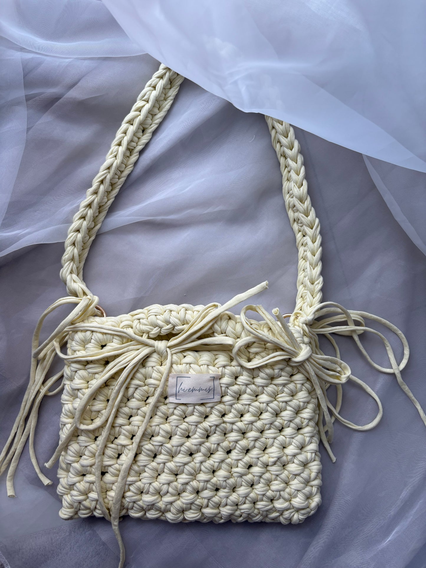 Crochet Bag ,LINE‘ • Häkeltasche  • Butter yellow