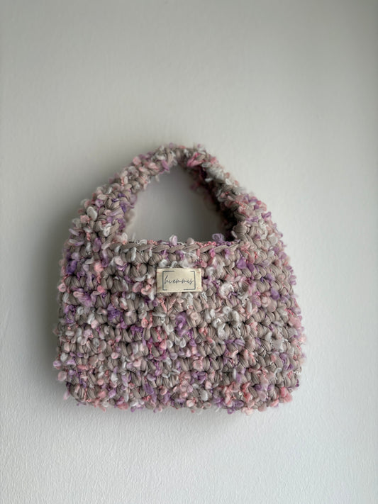 Crochet Bag ,EMMA‘ • Häkeltasche • beige• pastell • flausch