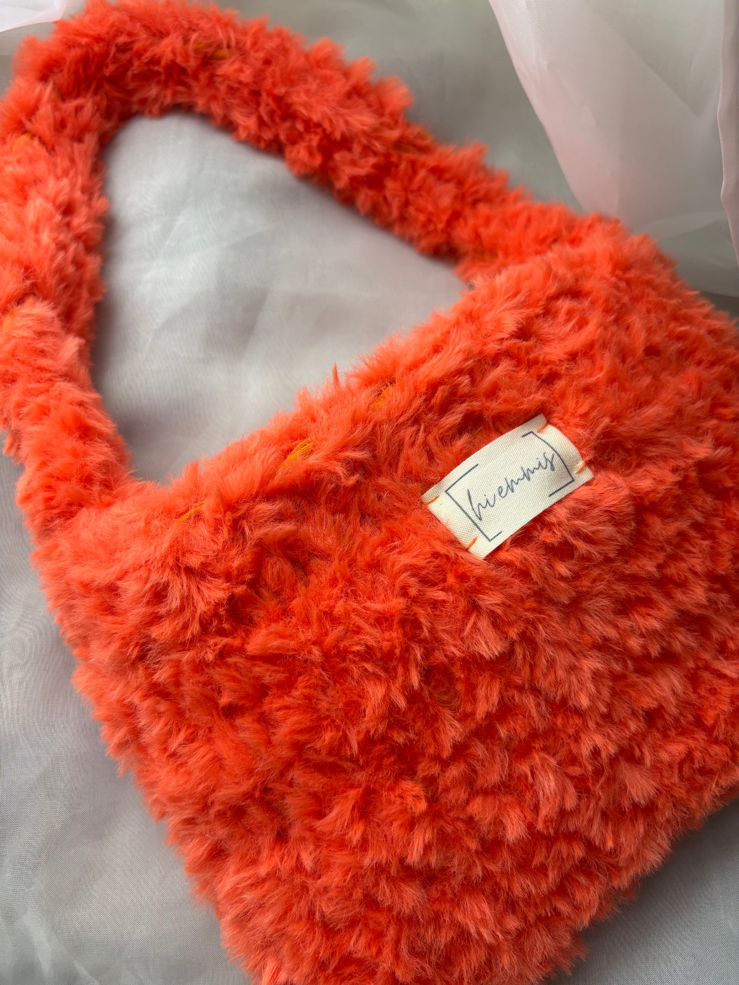 Crochet Bag ,ROMI‘• Häkeltasche • flausch• Orange