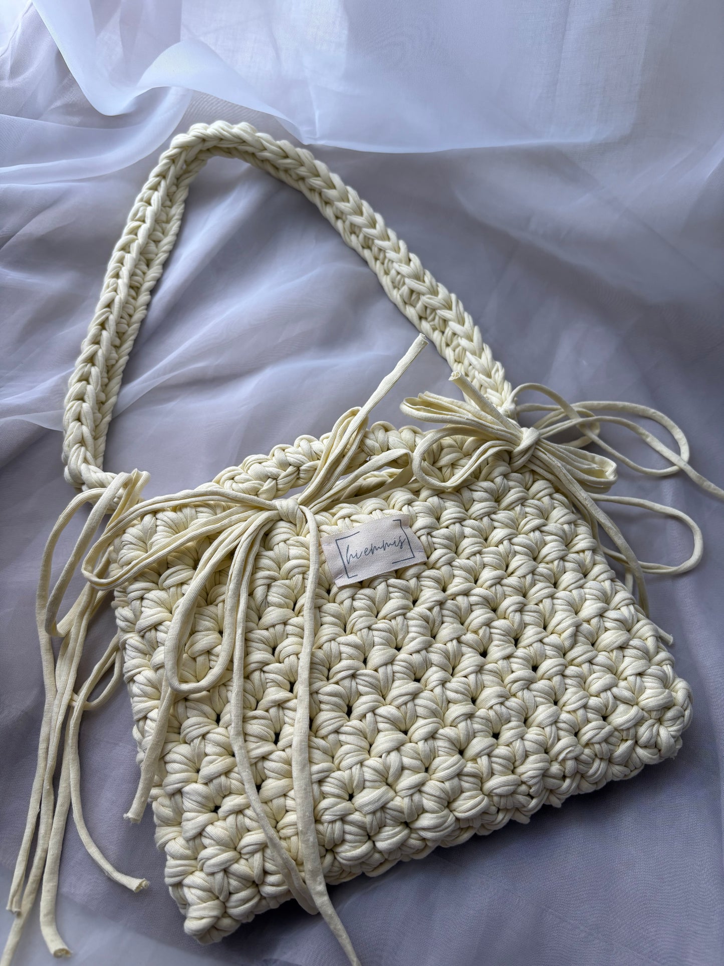 Crochet Bag ,LINE‘ • Häkeltasche  • Butter yellow