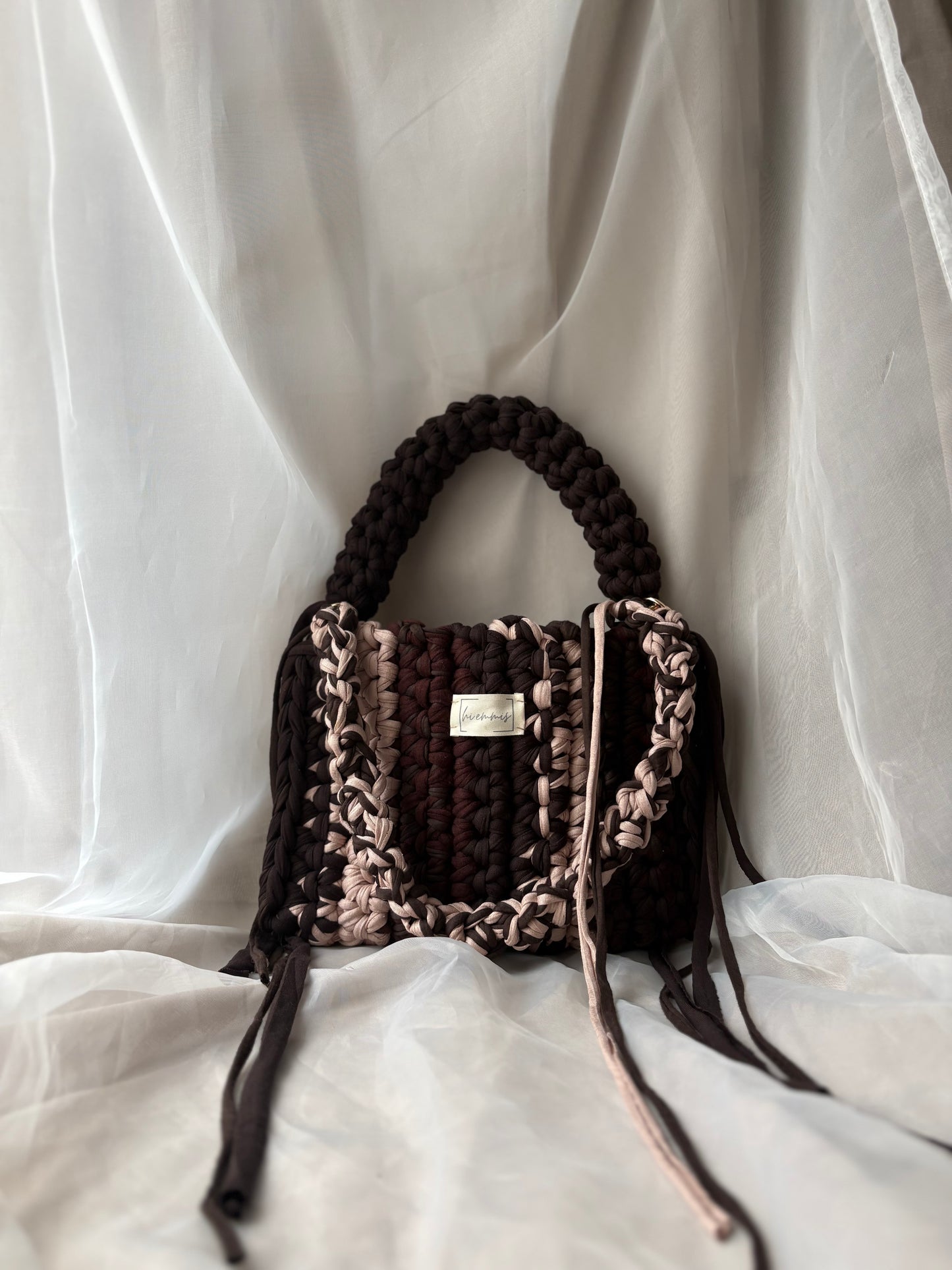 Crochet Bag ,Laura‘• Häkeltasche • beige braun