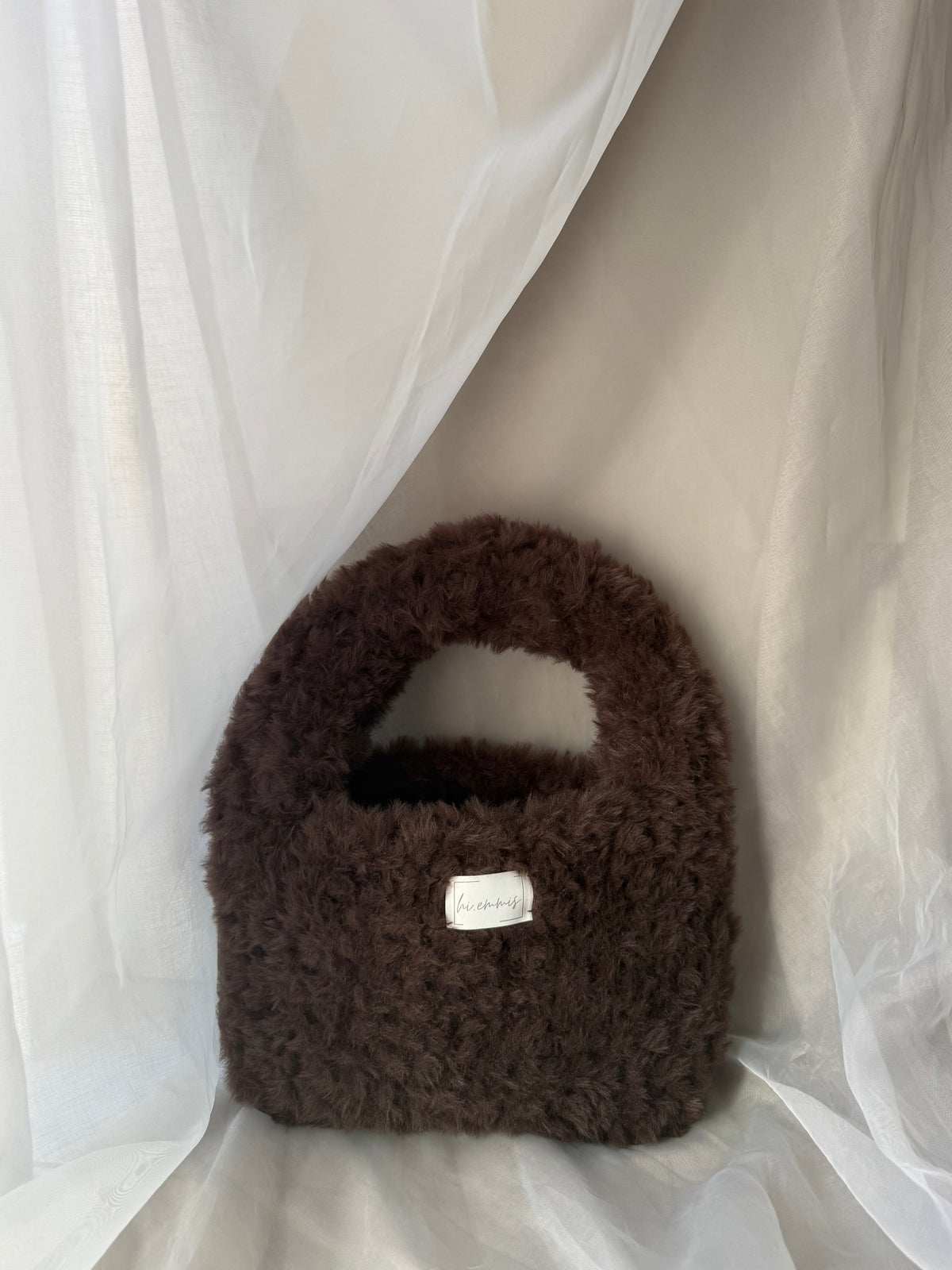 Crochet Bag ,EMMA‘ • Häkeltasche • klein• braun • Flausch