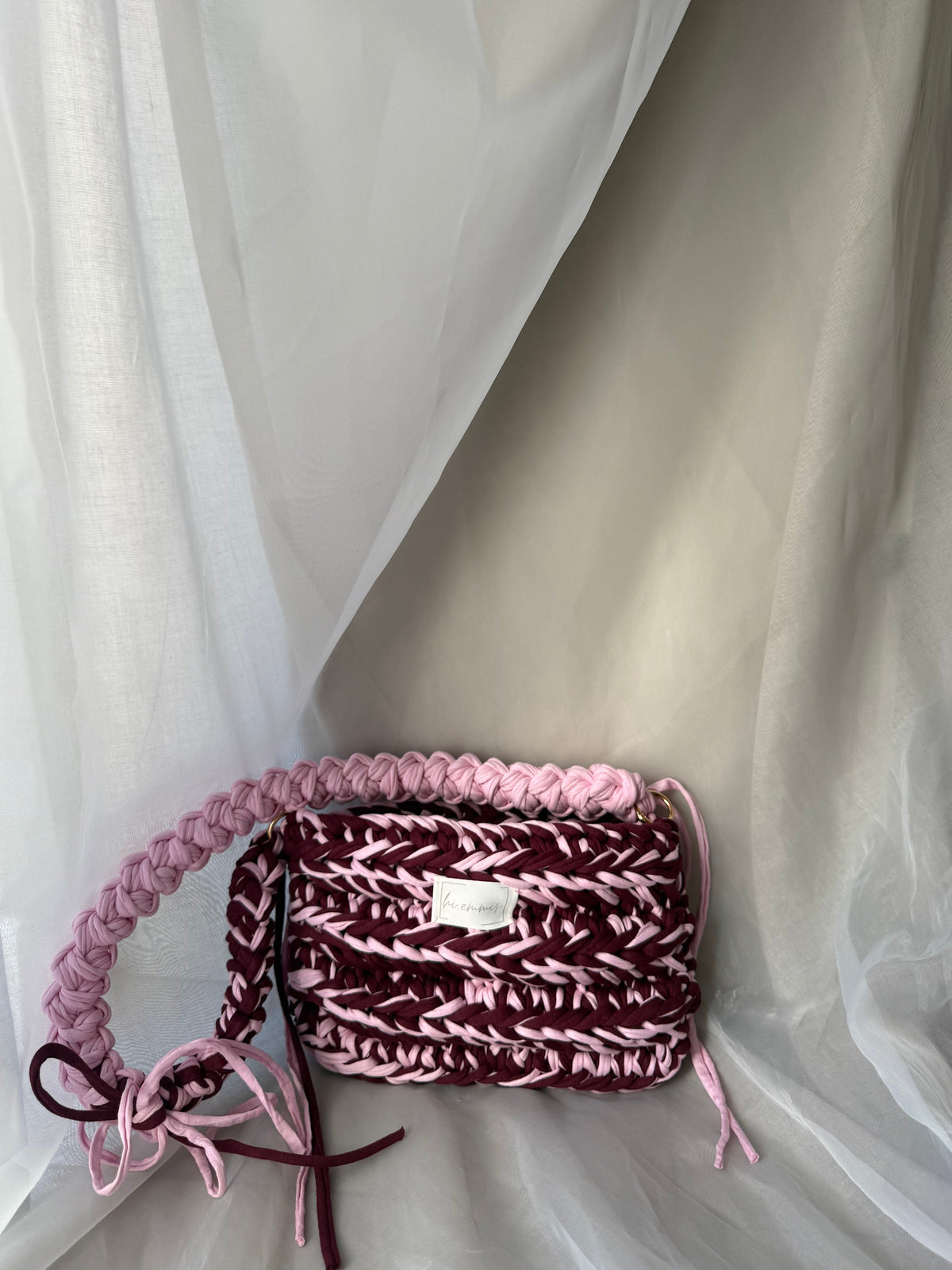 Crochet Bag ,LORI‘ • Häkeltasche • Bordeaux Rosa