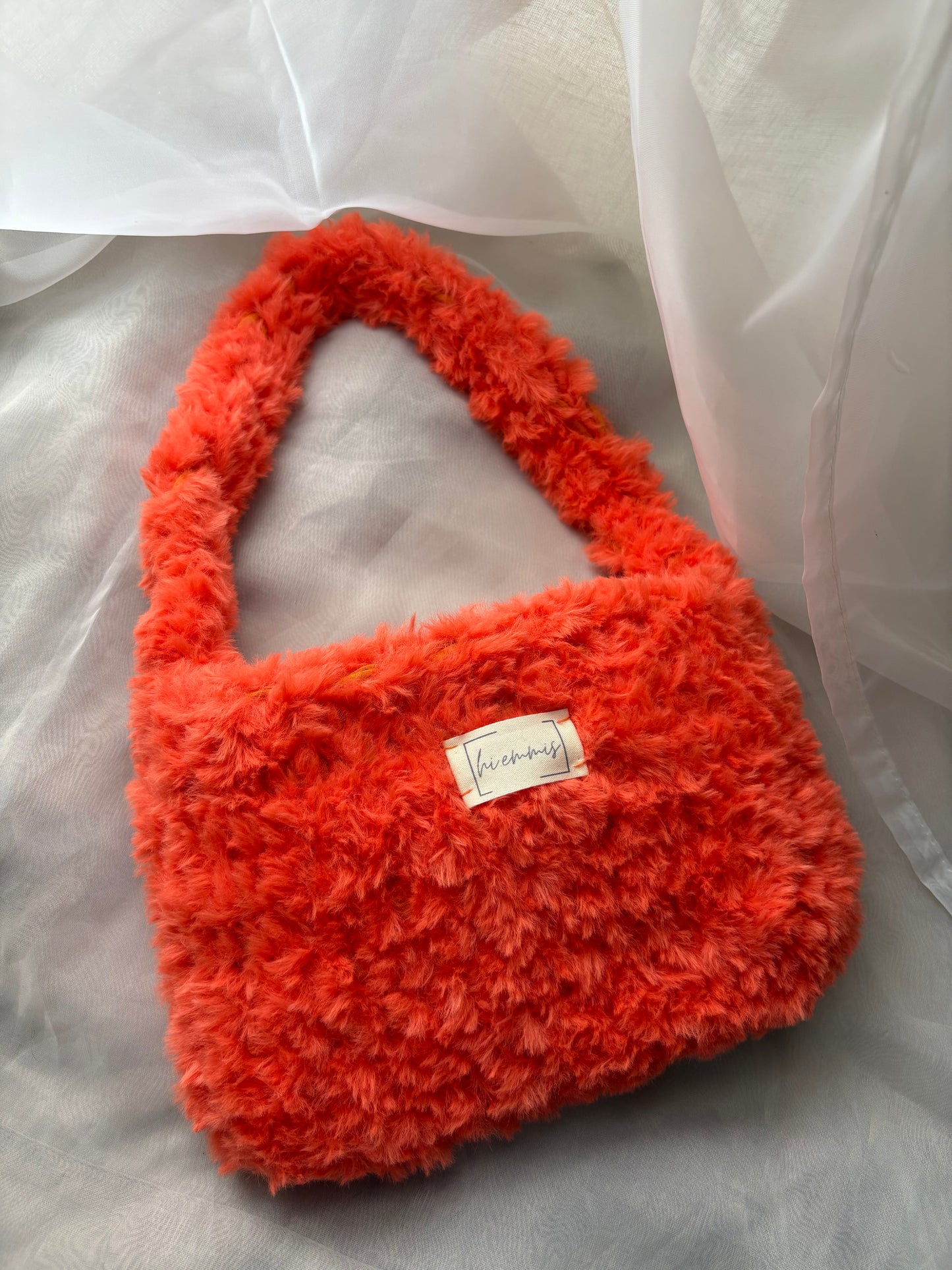 Crochet Bag ,ROMI‘• Häkeltasche • flausch• Orange