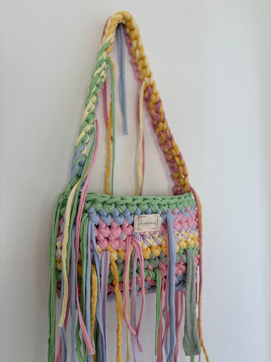 Crochet Bag ,ROMI‘ • Häkeltasche • Fransen • Pastell