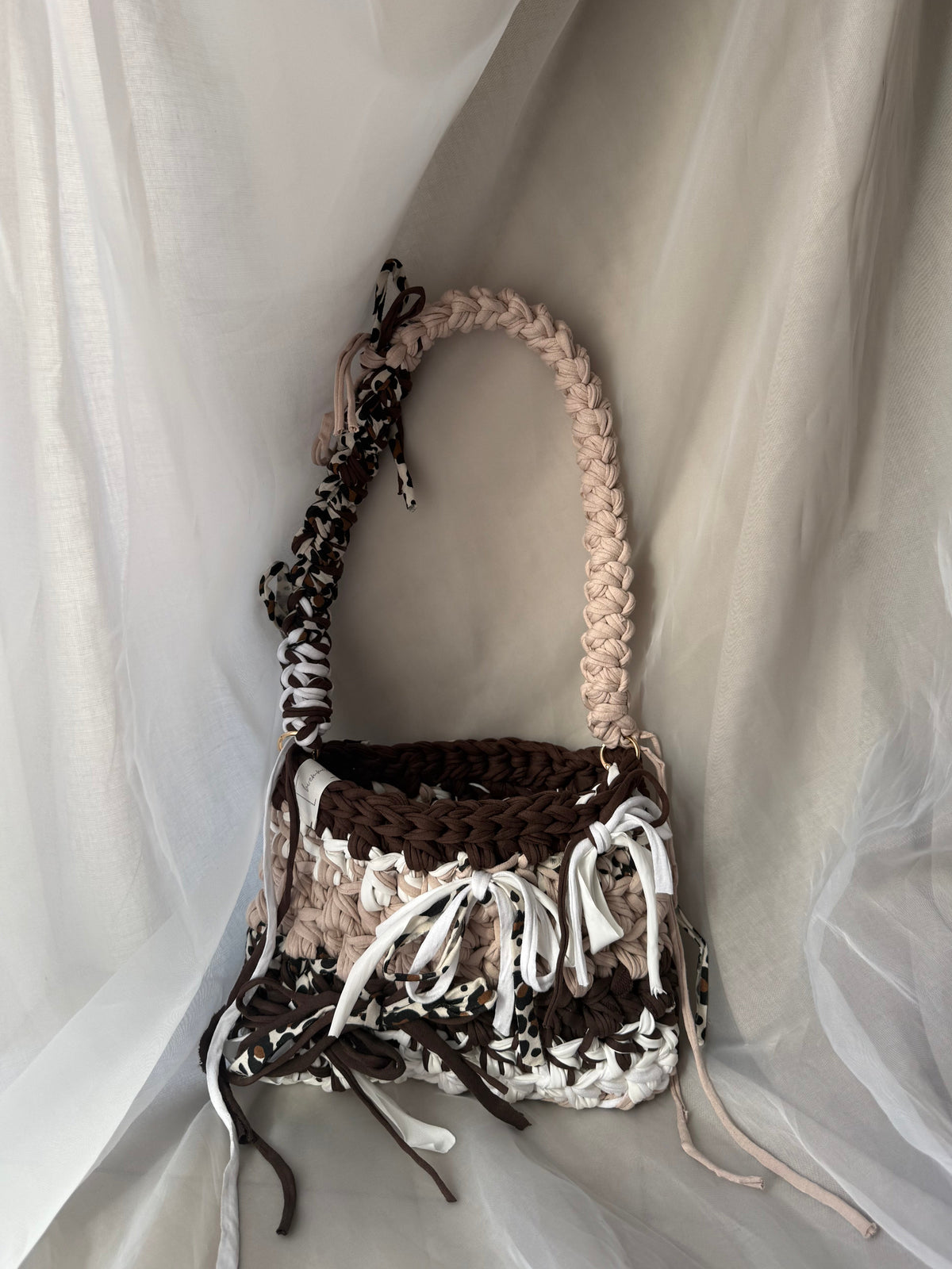 Crochet Bag ,Romi‘ NEU• Häkeltasche • Leo Schleifen