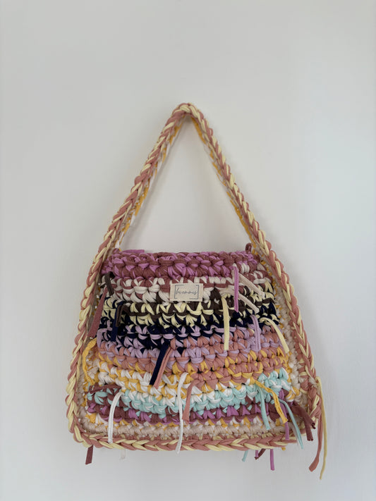 Crochet Bag ,LOLA‘ • Häkeltasche • Hell Mix