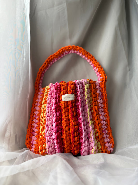 Crochet Bag ,APRIL‘ • Häkeltasche • Orange mix