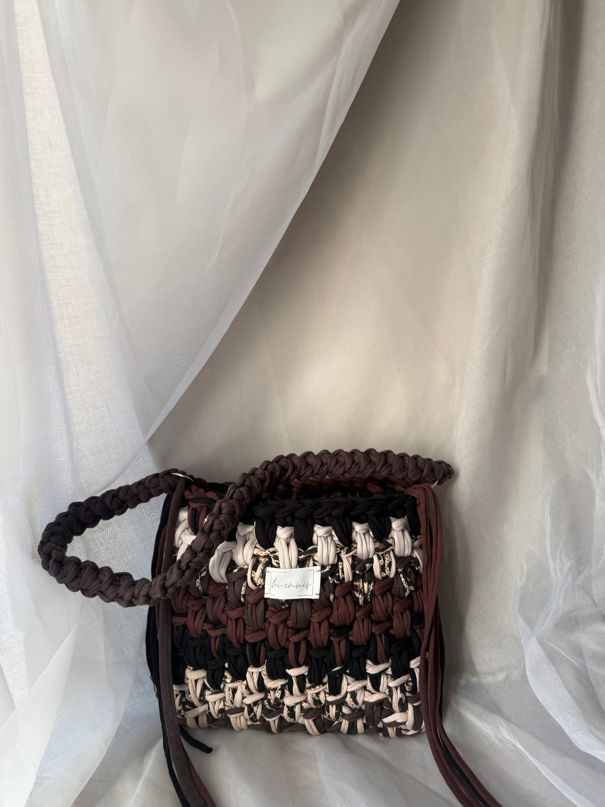 Crochet Bag ,NOA‘ • Häkeltasche • Leo Braun Mix