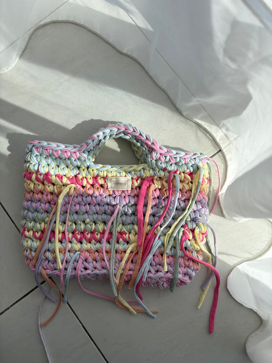 Crochet Bag ,LINE‘ • Häkeltasche • Pastell • Mix