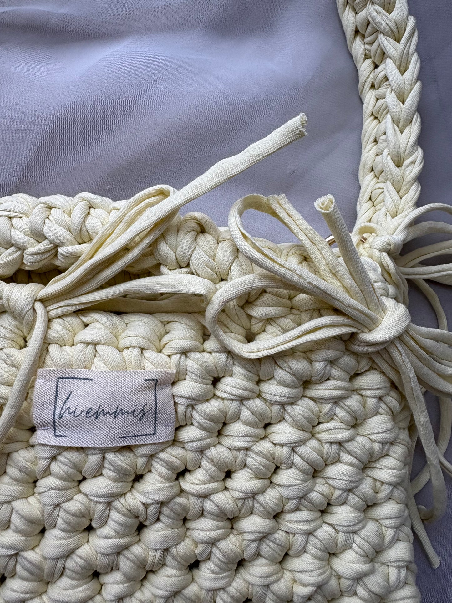 Crochet Bag ,LINE‘ • Häkeltasche  • Butter yellow