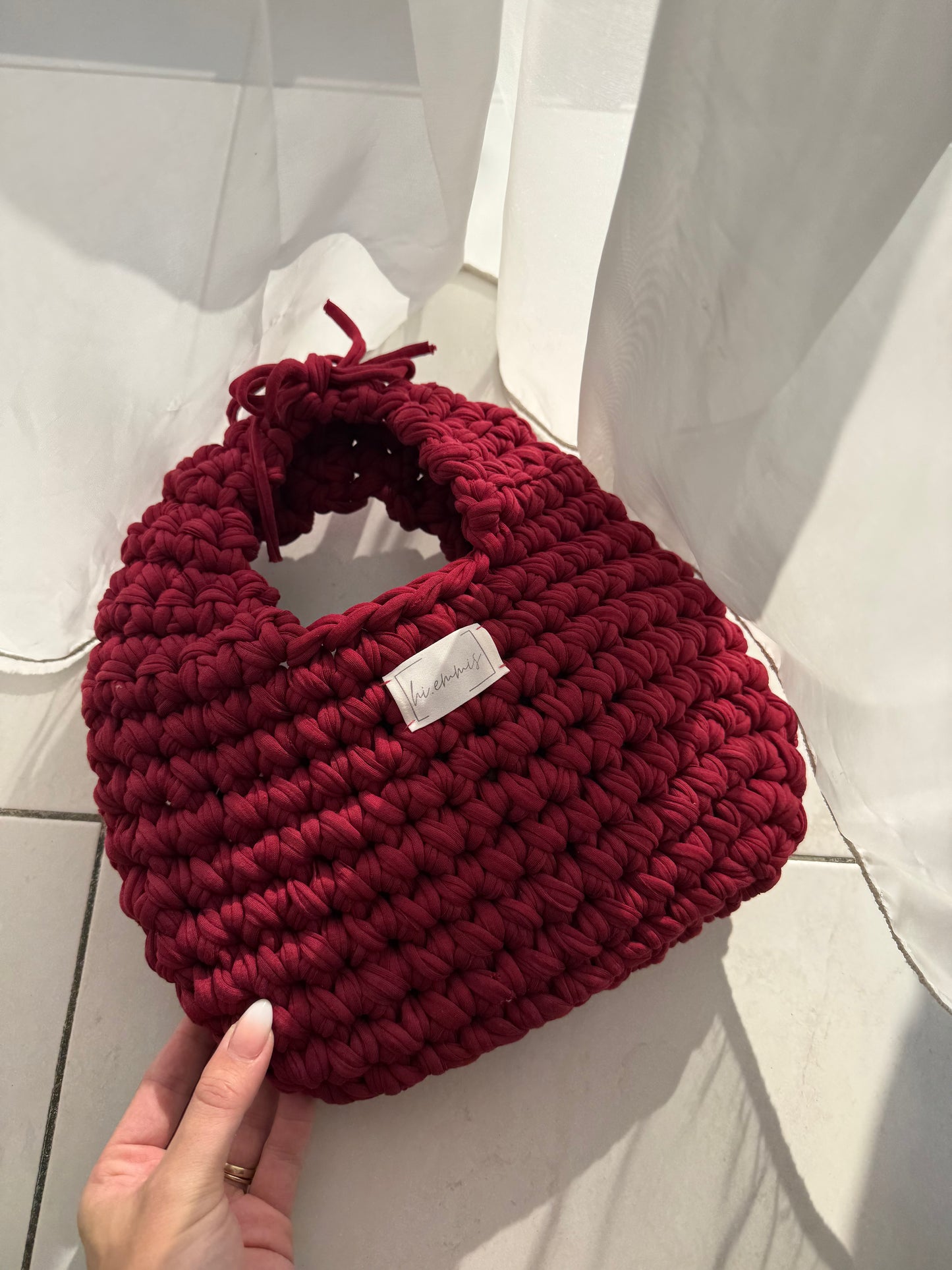 Crochet Bag ,EMMA‘ • Häkeltasche • klein• weinrot