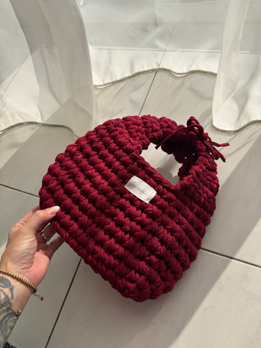 Crochet Bag ,EMMA‘ • Häkeltasche • klein• weinrot