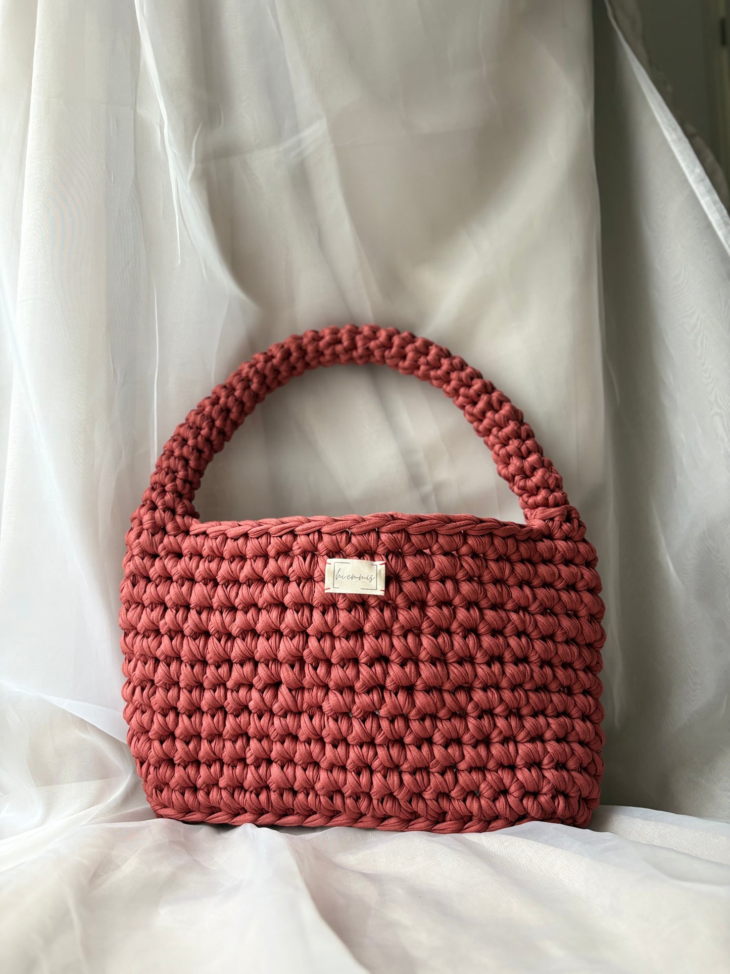 Crochet Bag ,EMMA‘ • Häkeltasche • Vintage Rosé/Rost