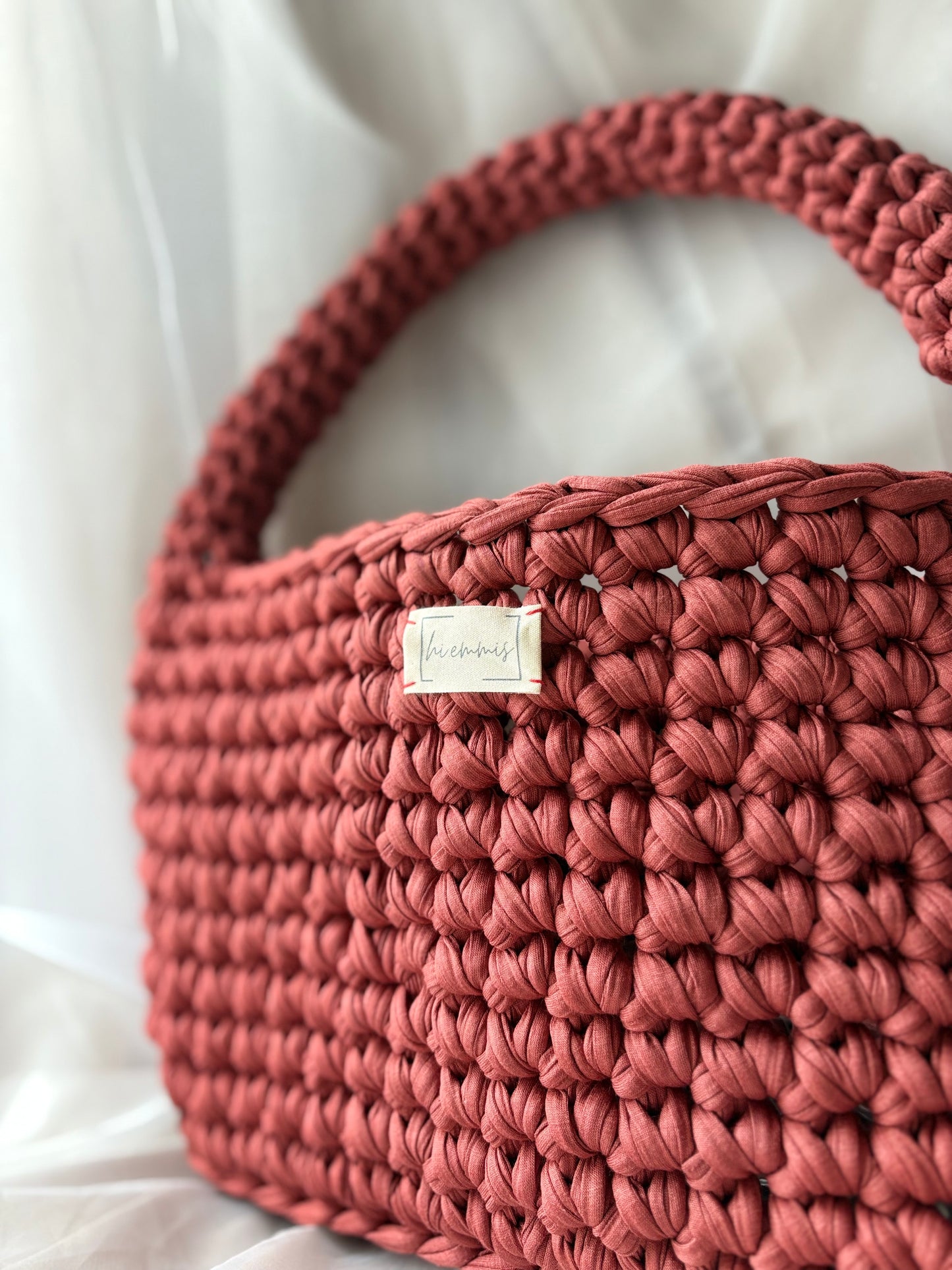 Crochet Bag ,EMMA‘ • Häkeltasche • Vintage Rosé/Rost